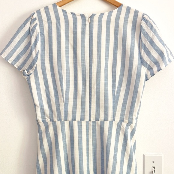 J. Crew Striped Faux Wrap Mini Dress Blue White Stripes - Picture 11 of 15